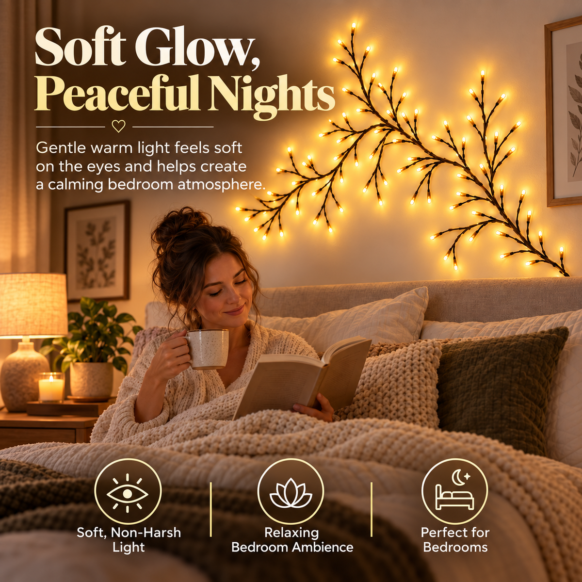 ✨ Willow Branch Lights – Elegant Warm Glow for Holiday Decor 🎁