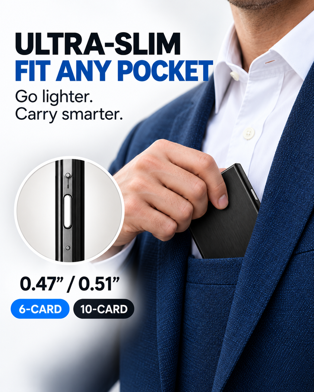 💳 RFID Blocking Leather & Metal Card Case - Slim Business & Credit Card Holder