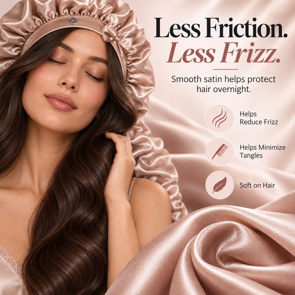 Long Hair Satin Sleep Bonnet – Protect Your Style & Wake Up Smooth ✨