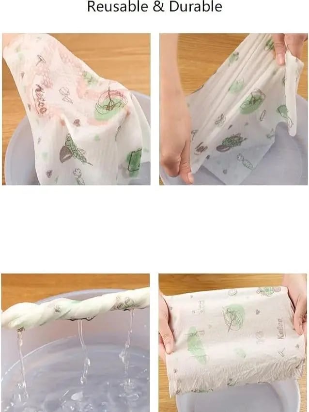 50Pcs Per Roll Reusable Cleaning Lazy Rags, Washable Kitchen Dish Towels & Multi-Purpose Wiping Cloths
