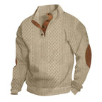 Men's Jacquard Stand Collar Pullover Sweater