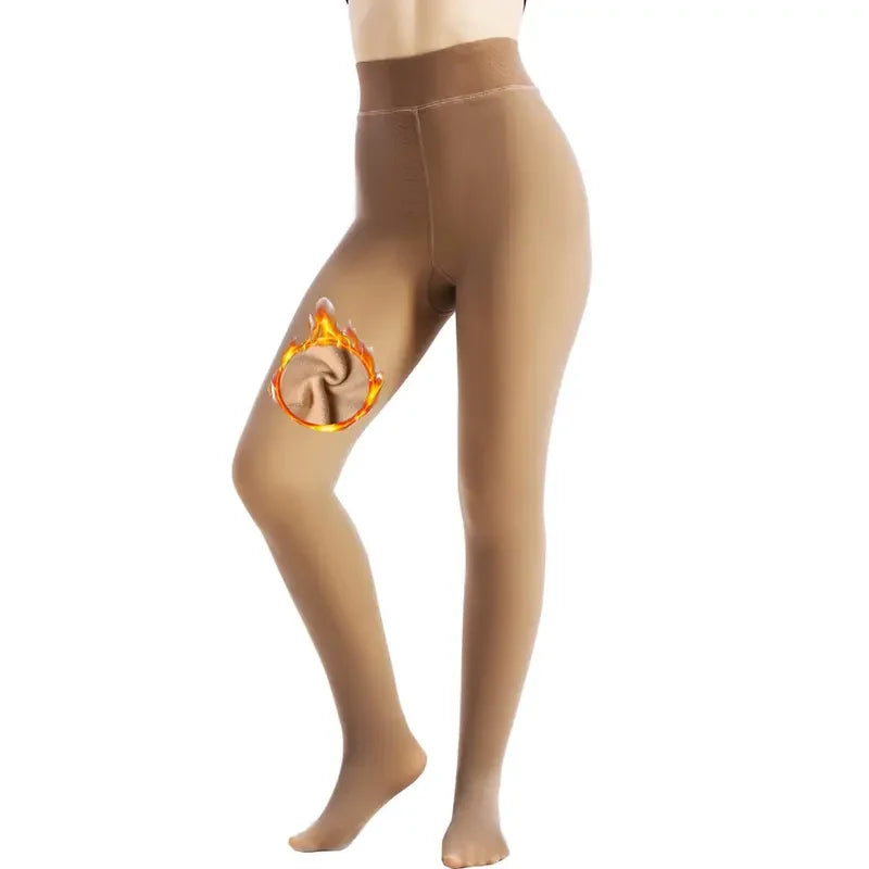 Women’s Fleece-Lined Fake Sheer Thermal Tights