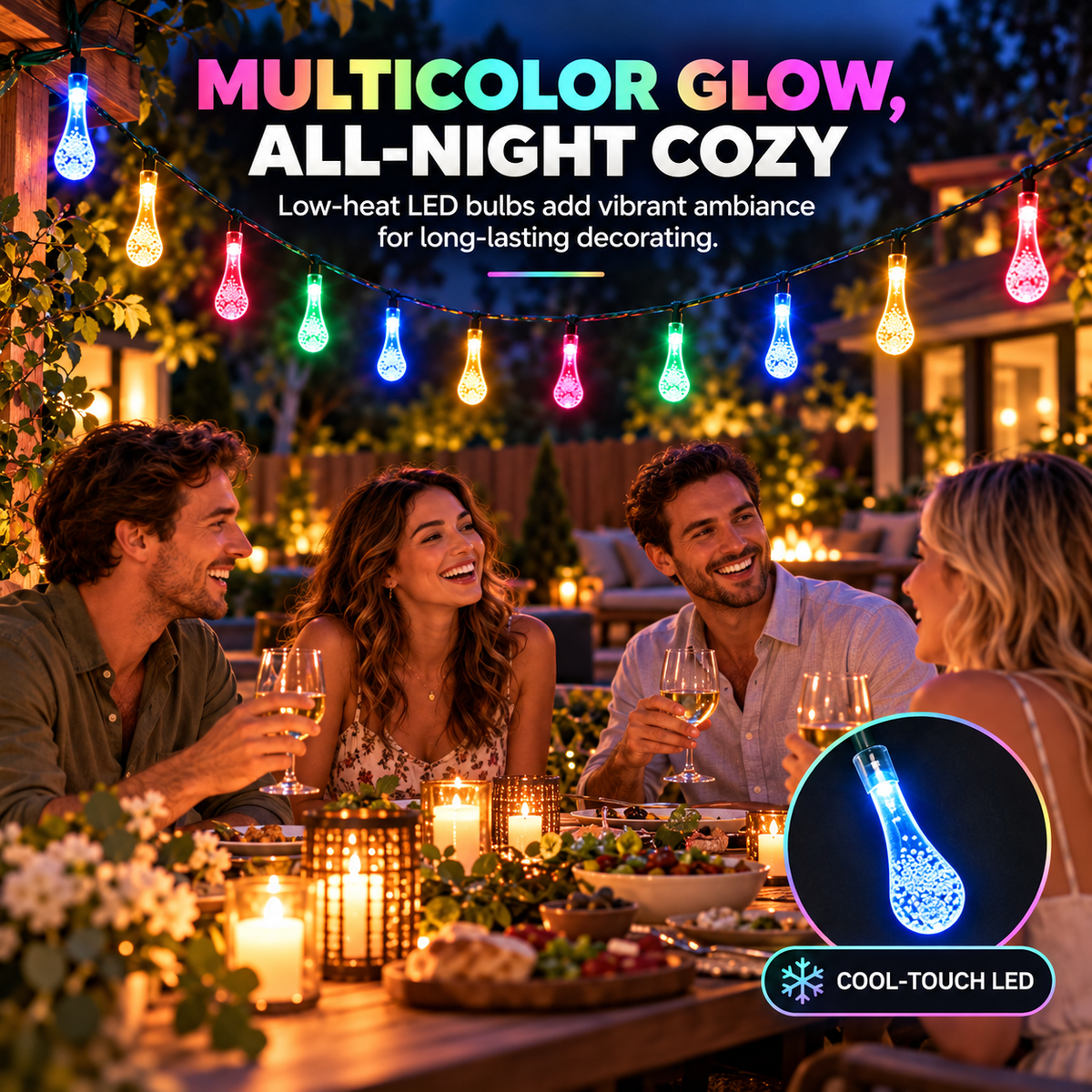 ✨72FT 200 LED Outdoor Solar String Lights - Waterproof Raindrop Magic💡