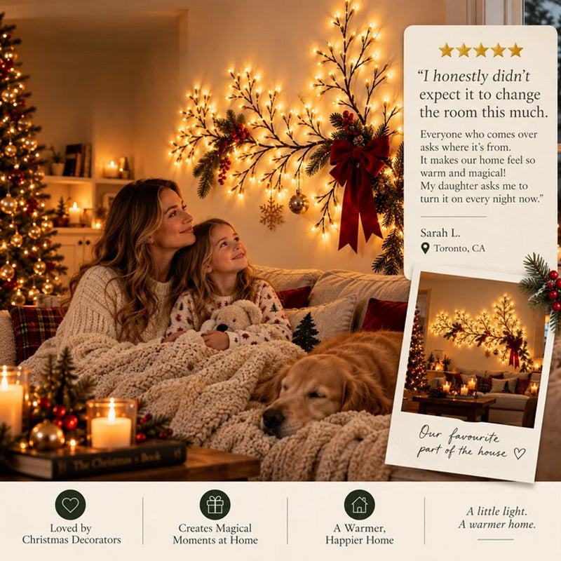✨ Flexible LED Branch Lights – Warm White Christmas Wall Decor