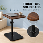 Mobile Adjustable Overbed Table C-Shape Laptop Desk with Rolling Wheels