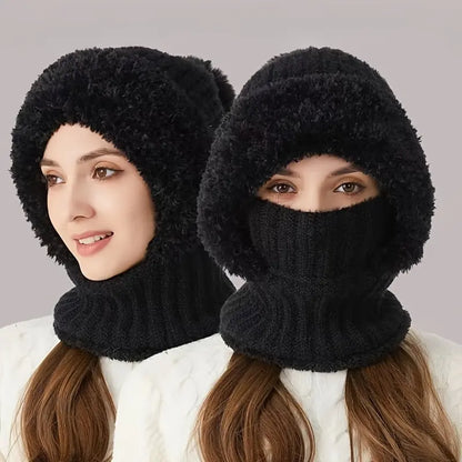 3-in-1 Women’s Winter Balaclava Hood – Fleece-Lined Hat, Scarf & Face Cover