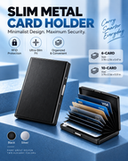💳 RFID Blocking Leather & Metal Card Case - Slim Business & Credit Card Holder