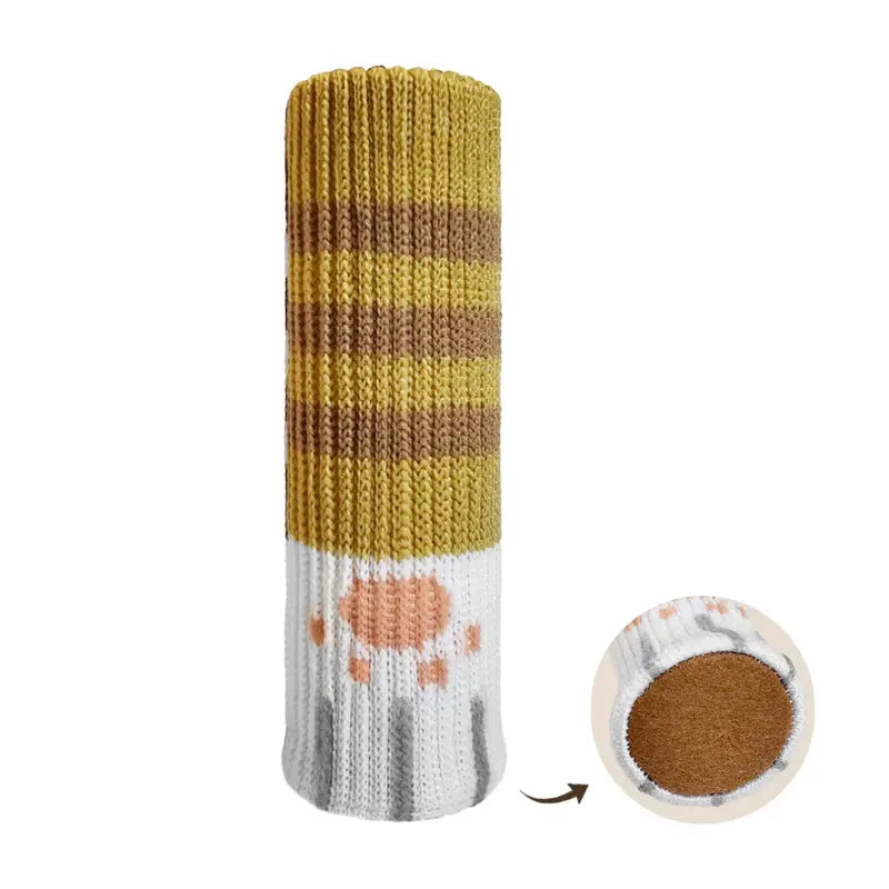 16/24 Pcs Christmas Knit Chair Leg Socks with Felt Pads – Non-Slip Furniture Floor Protectors