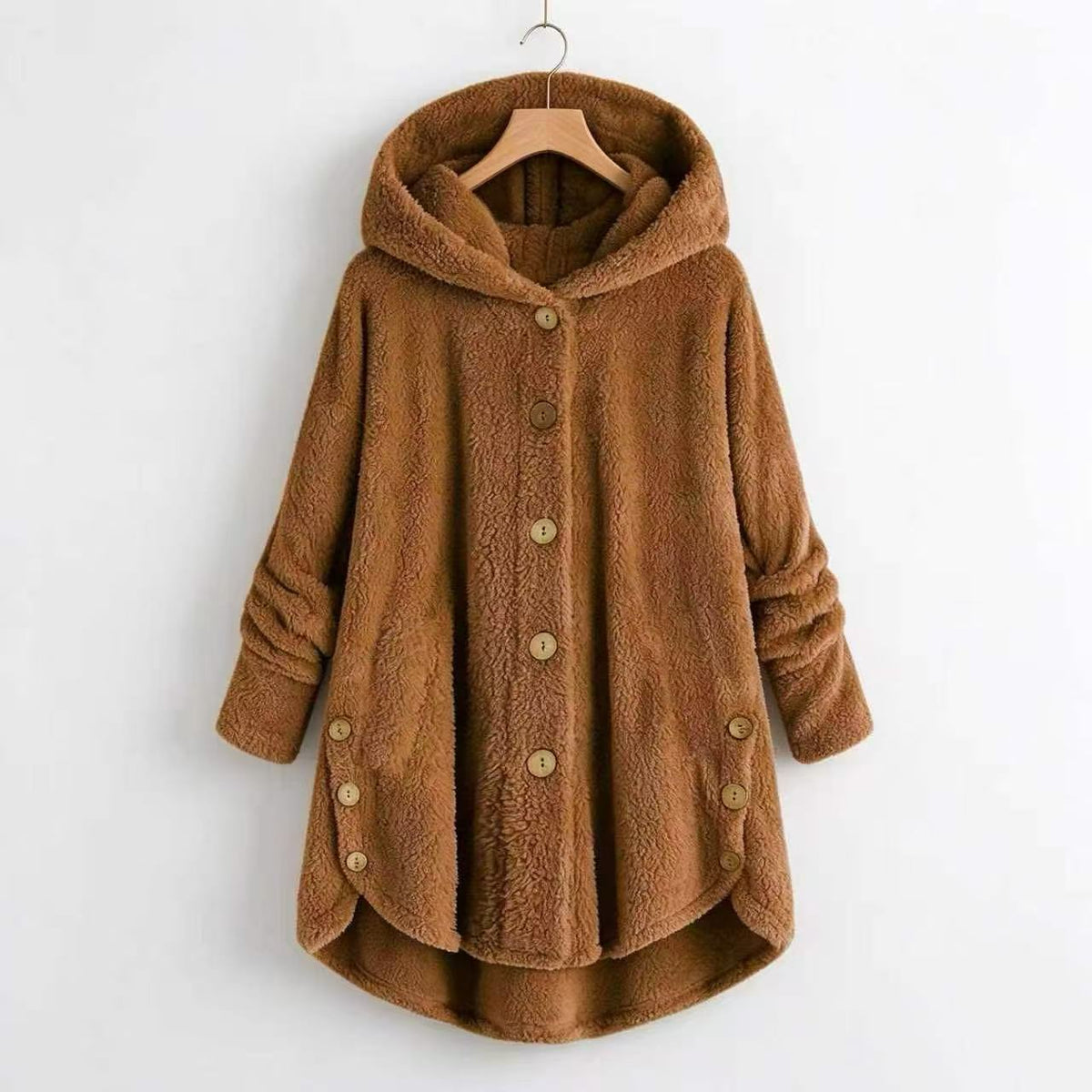 ❄️ Stay Warm & Look Great: Women’s Plush Hooded Fleece Coat