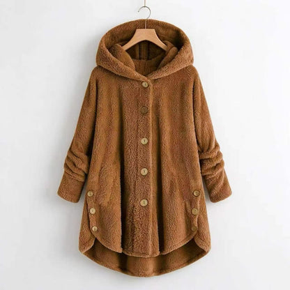 ❄️ Stay Warm & Look Great: Women’s Plush Hooded Fleece Coat