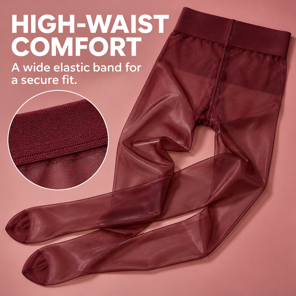 Women’s High-Waist Shiny Sheer Tights – Silky Stretch Pantyhose for Elegant Everyday & Evening Looks
