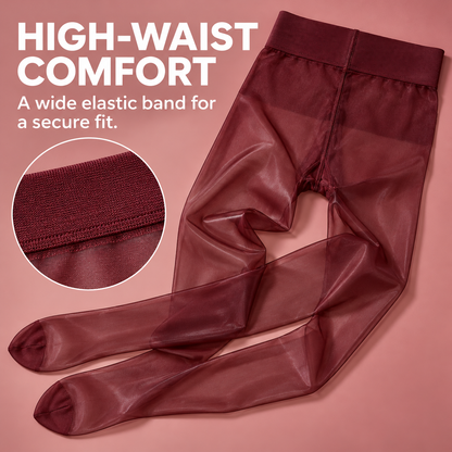 Women’s High-Waist Shiny Sheer Tights – Silky Stretch Pantyhose for Elegant Everyday & Evening Looks
