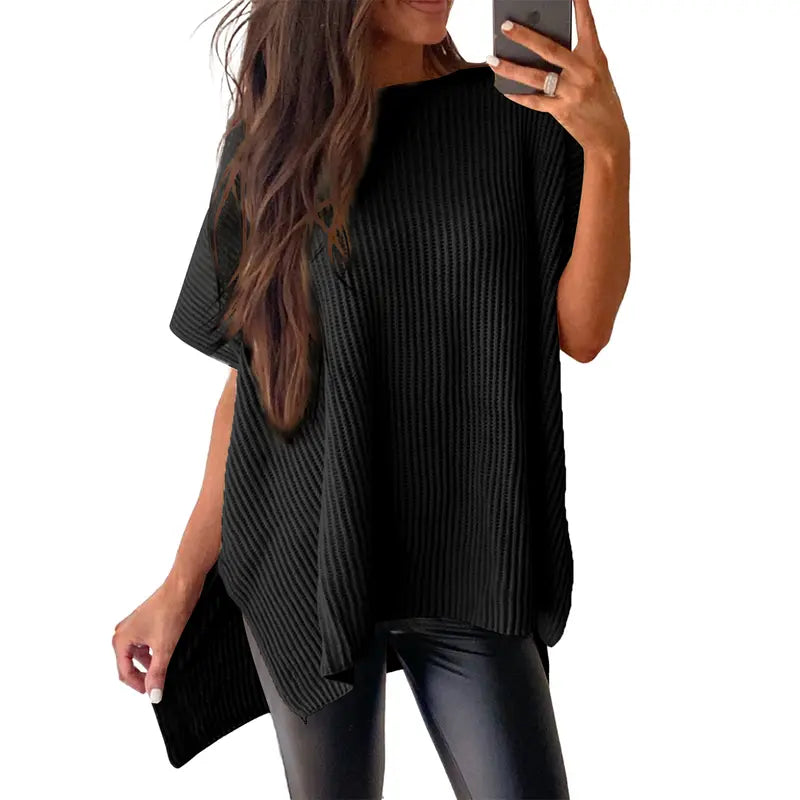 Women’s Ribbed Knit Batwing Top