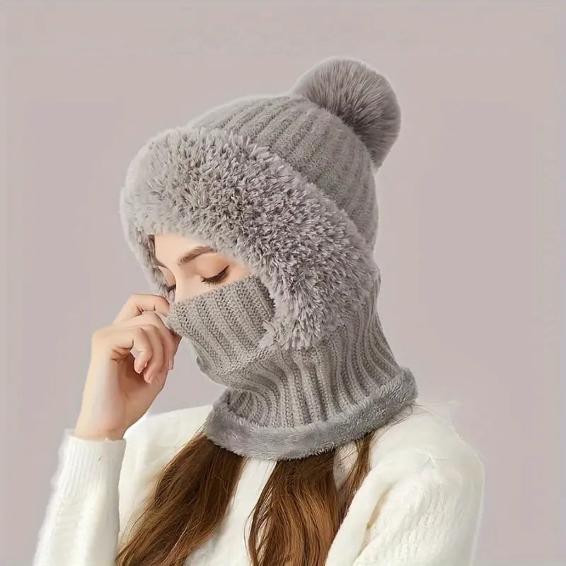 3-in-1 Women’s Winter Balaclava Hood – Fleece-Lined Hat, Scarf & Face Cover