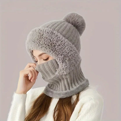 3-in-1 Women’s Winter Balaclava Hood – Fleece-Lined Hat, Scarf & Face Cover