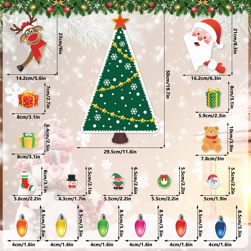 Christmas Magnetic Fridge Decorations Set – Reusable Holiday Magnets for Refrigerator & Metal Surfaces
