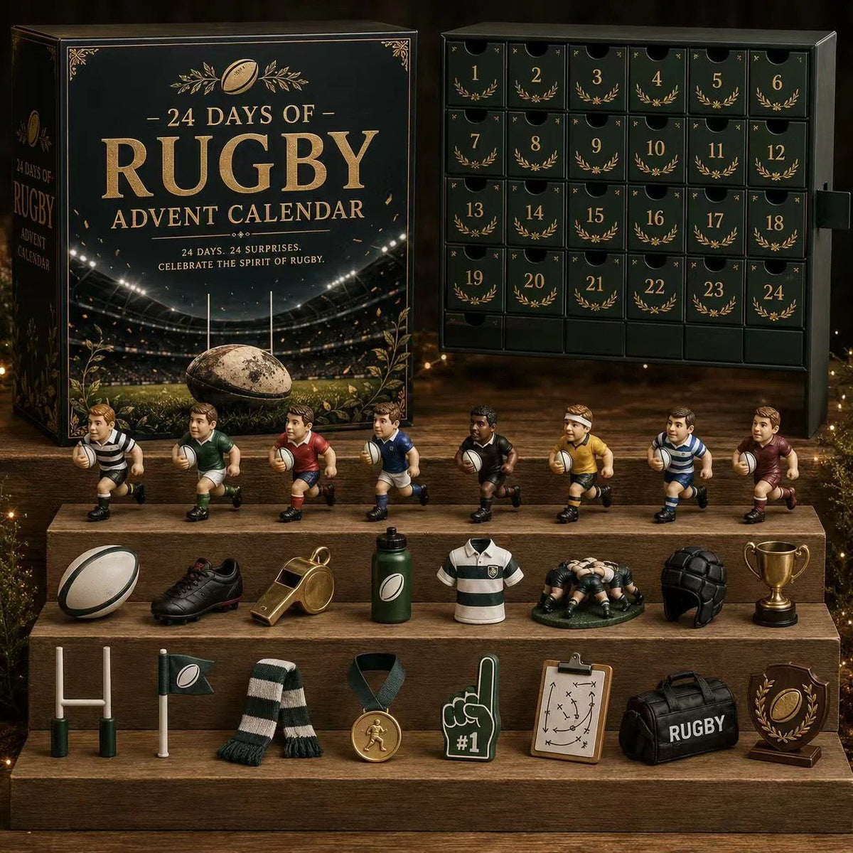 🏉 Rugby Advent Calendar – 24 Unique Rugby‑Themed Acrylic Charms
