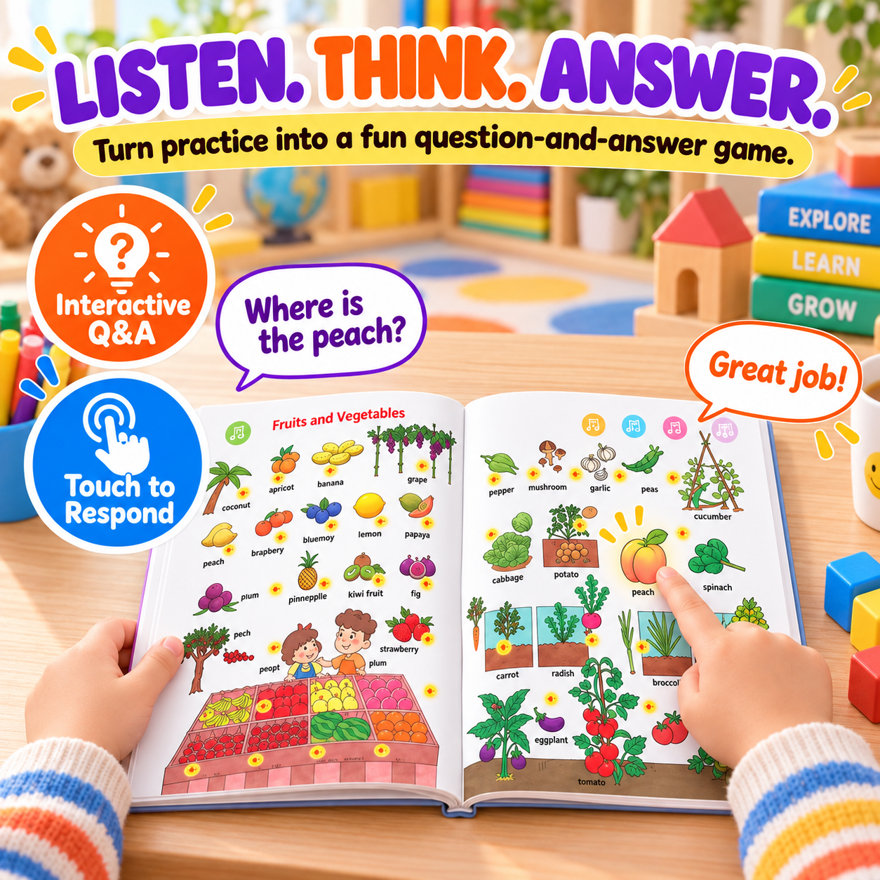 📚 Kids' Interactive English Sound Book | Ages 1–6 | 500+ Words | 18 Learning Topics 🌟