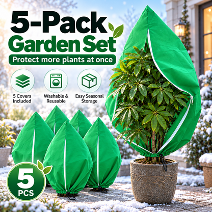 5-Pack Reusable Plant Frost Covers – Breathable Winter Protection