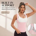 Women's Zip-Up Sauna Sweat Vest with Compression Support