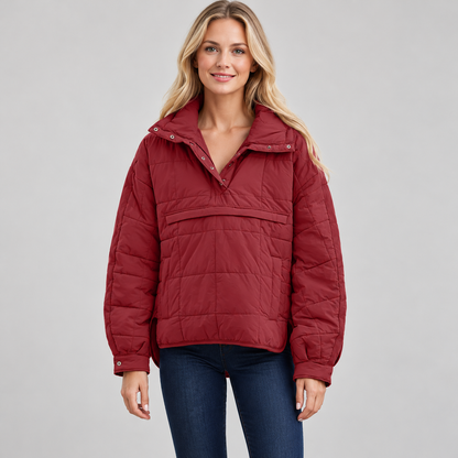 Tanming Women's Lightweight Quilted Hooded Anorak Jacket