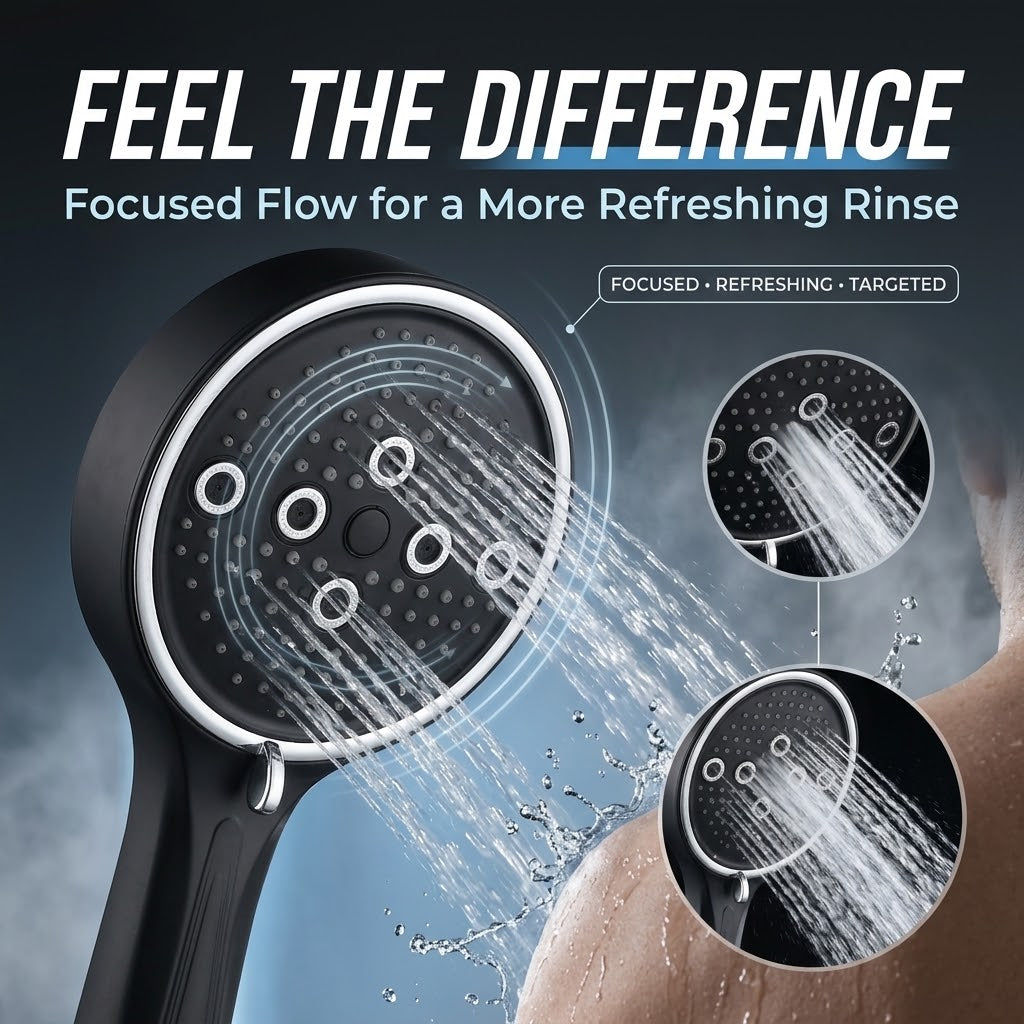 6-Mode High-Pressure Handheld Shower Head