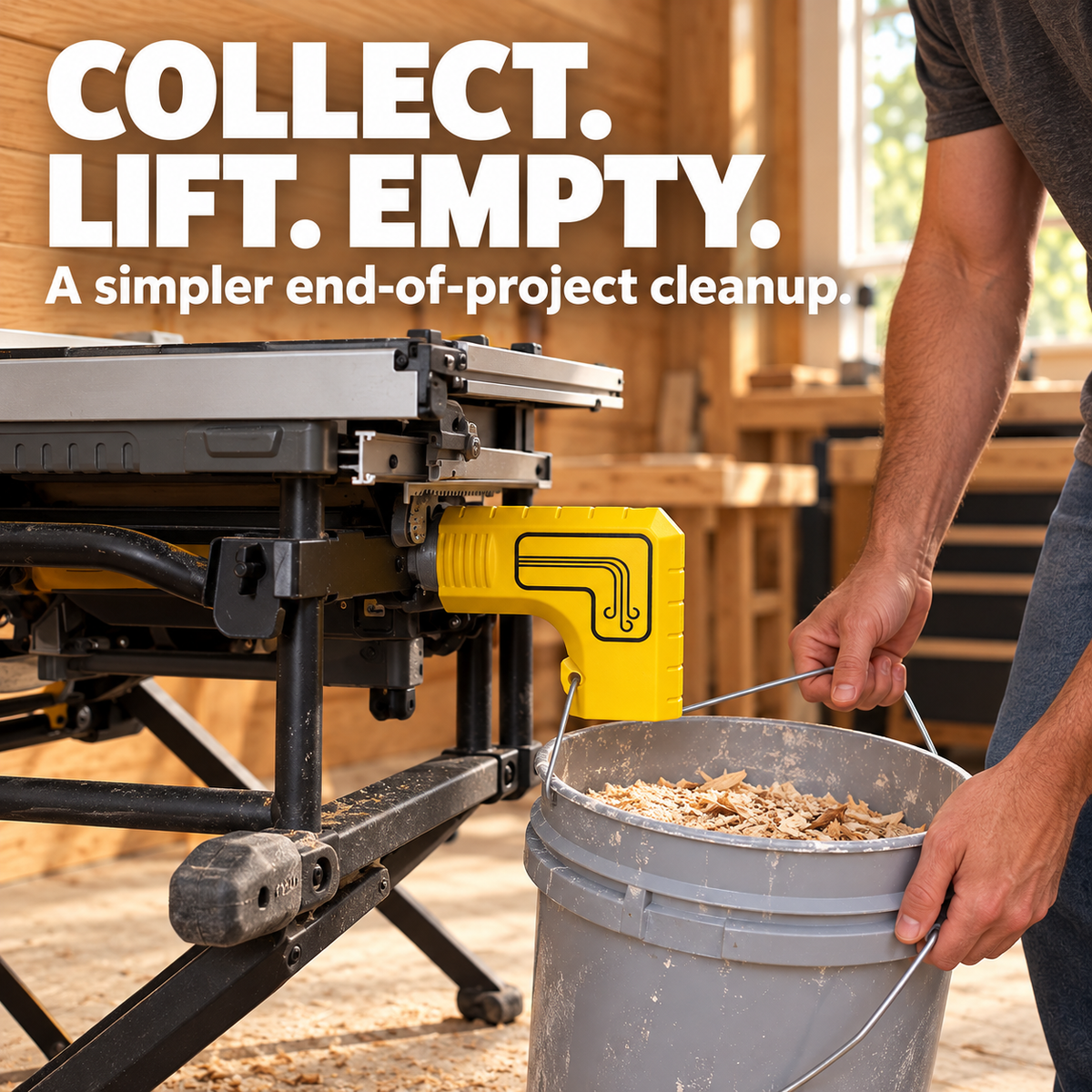Table Saw Dust Collection Adapter – No Vacuum Needed, Less Sawdust & Easy Cleanup