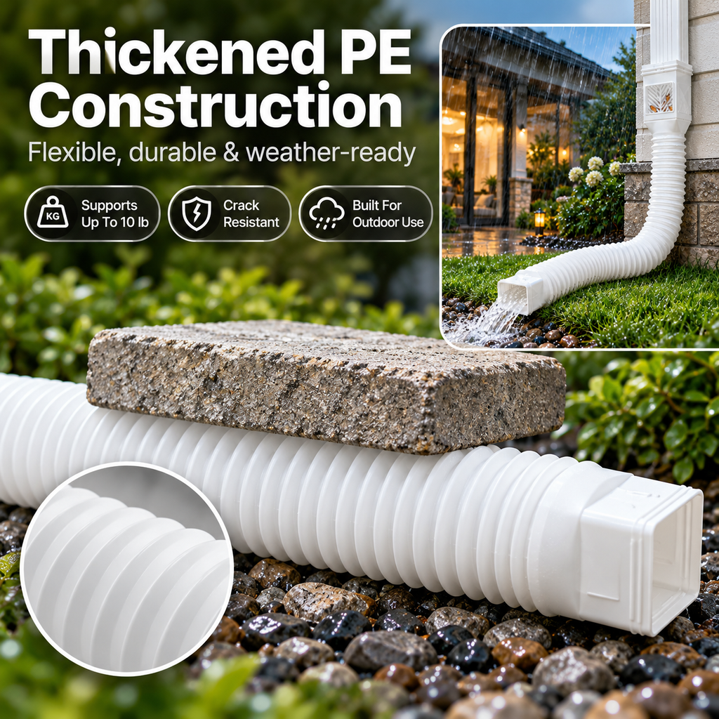 Flexible Downspout Extender & Rainwater Drainage Pipe for Home Foundation
