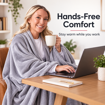 Oversized Wearable Flannel Blanket – Cozy Wrap with Sleeves