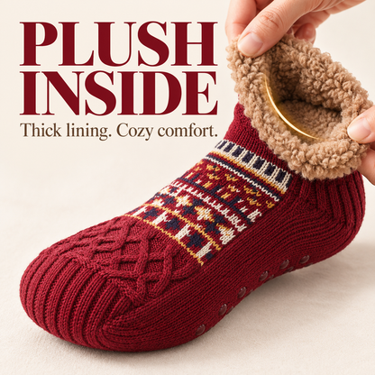 Cozy Non-Slip Slipper Socks – Ultra-Soft Fleece Lining & Stretchy Comfort