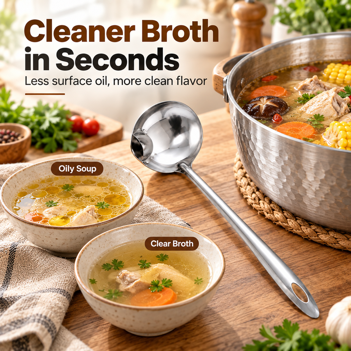 2-Pack Stainless Steel Oil Separator Ladle