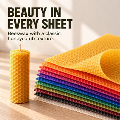 DIY Natural Beeswax Candle Making Kit – 12 Colorful Wax Sheets + 12 Wicks, Easy Handmade Gifts