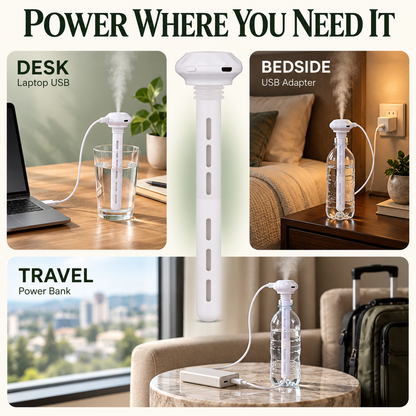 💧 Portable Tank-Free Humidifier for Bottles & Cups 🔌