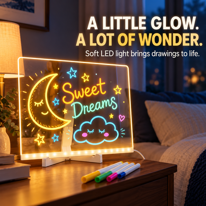 LED Light-Up Drawing Board for Kids – Reusable Acrylic Message & Doodle Board