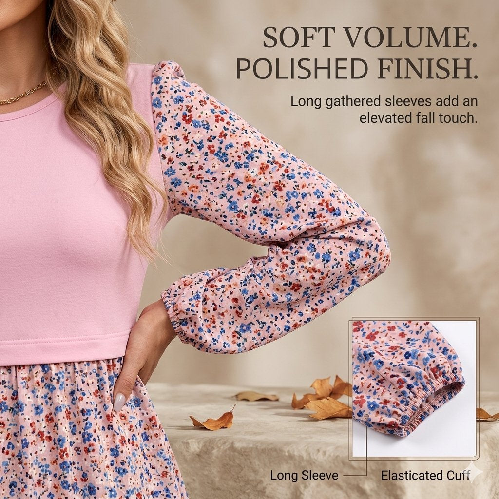 Women's Long Sleeve Tunic Top with Flattering Empire Waist