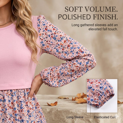 Women's Long Sleeve Tunic Top with Flattering Empire Waist