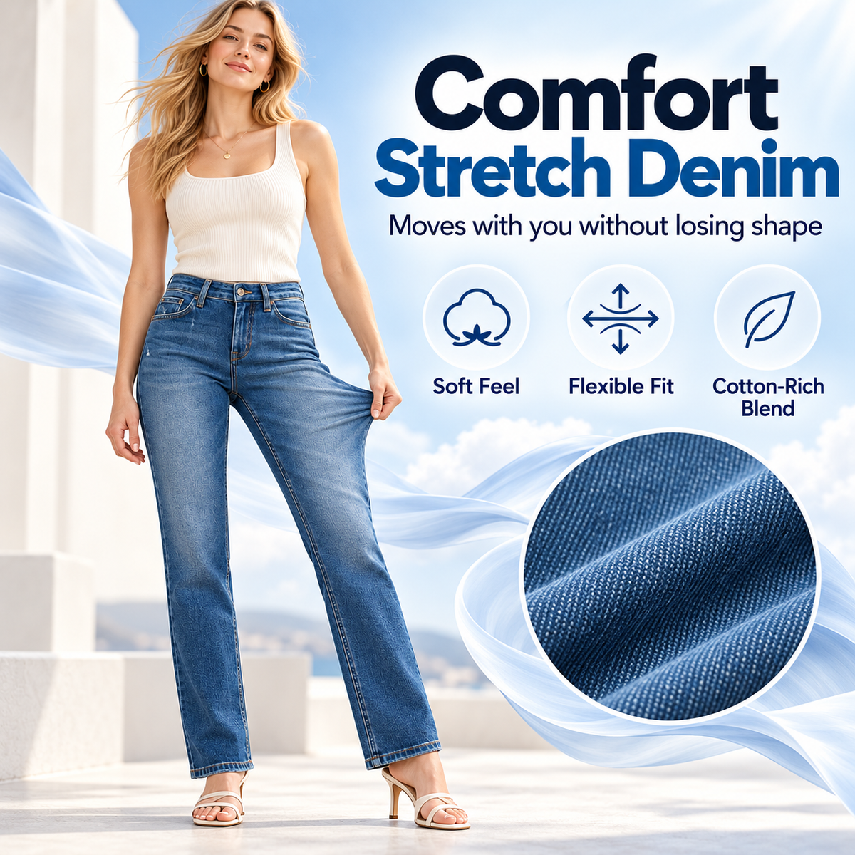 Women's Flattering Straight-Leg Jeans – Stretch Denim That Complements Your Curves