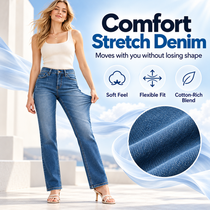 Women's Flattering Straight-Leg Jeans – Stretch Denim That Complements Your Curves
