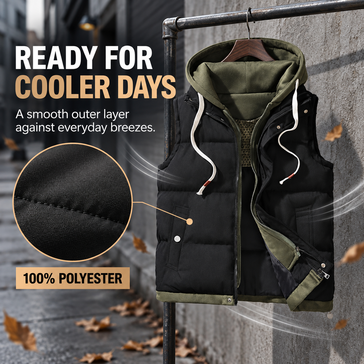 Unisex Hooded Puffer Vest Built for Warm Everyday Layering