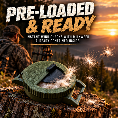 🦌 Natural Milkweed Storage Container – Track Wind Direction for Smarter Hunting! 🌲