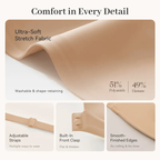 ✨Womens Strapless Front Closure Bra Push Up Lift Bra Padded Add Cup Non Slip Anti-Slip Grip & Removable Straps Fit Outfits Wireless Supportive Seamless