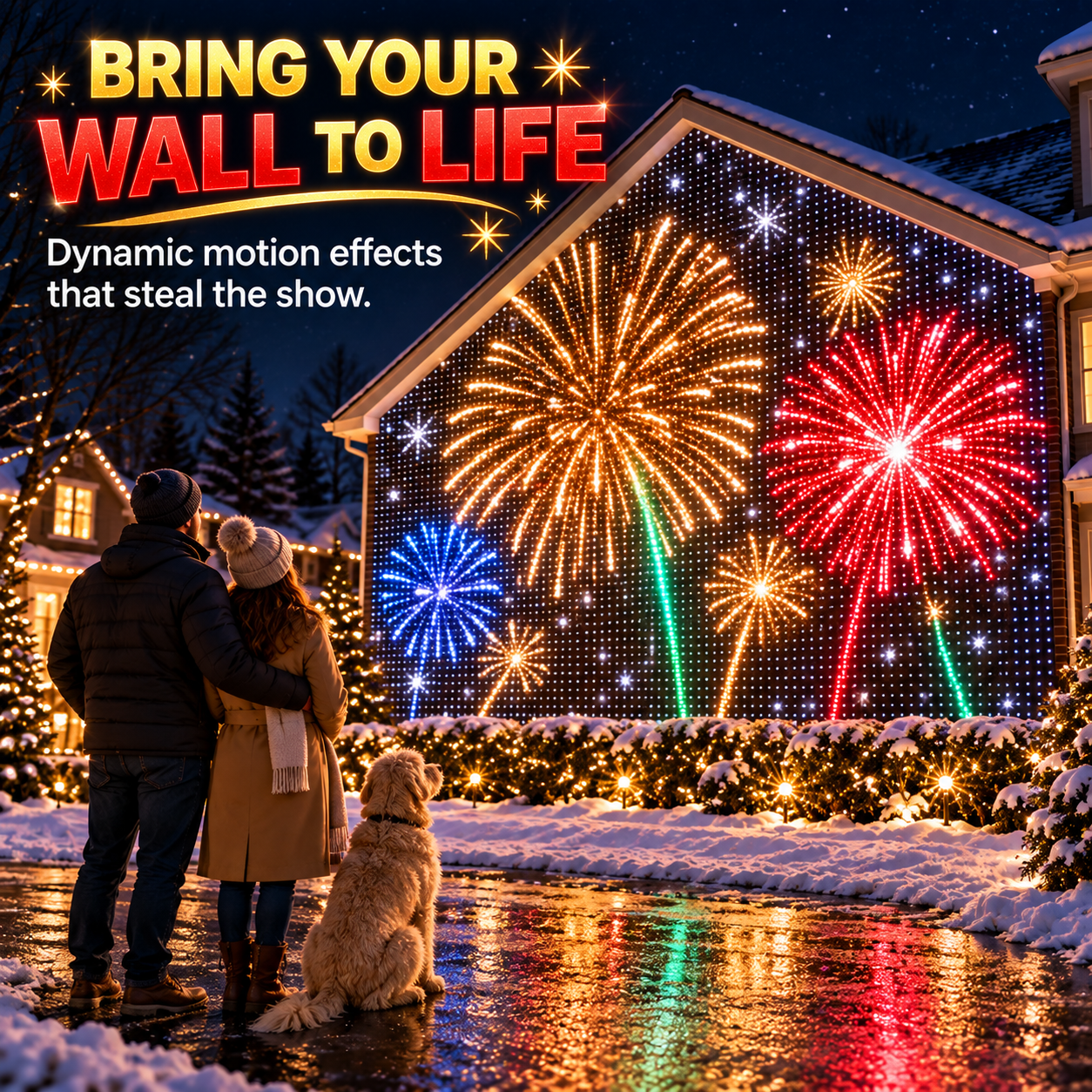 🎄Christmas LED House Net & Smart Outdoor Wall Curtain Light✨