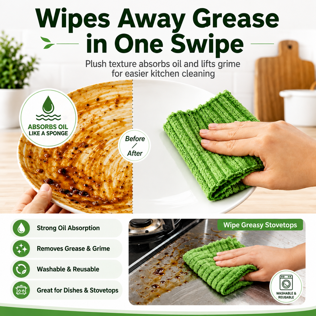 Reusable Tear-Off Kitchen Cloths – 20 Sheets per Roll