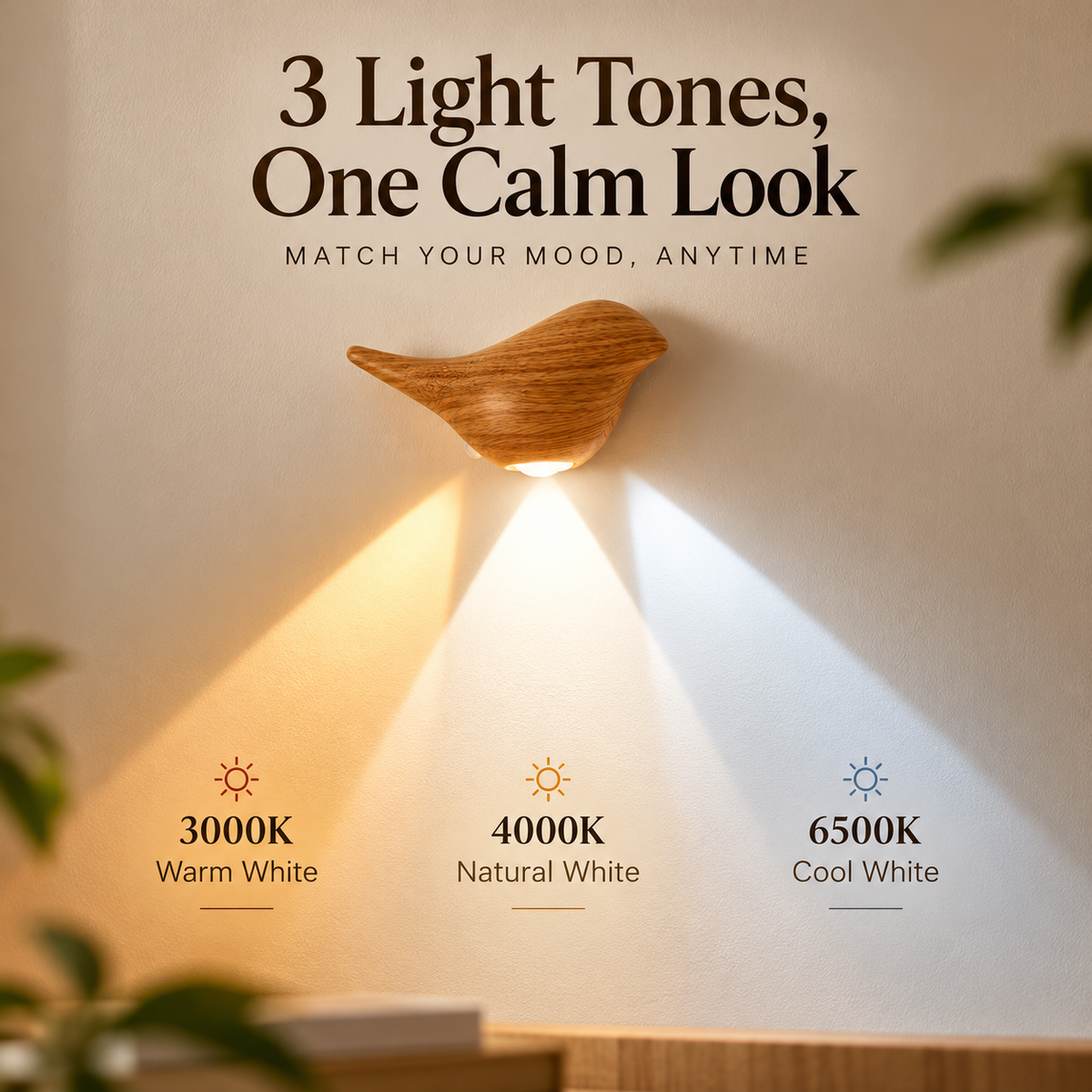 2 PCS- Bird-Shaped LED Wall Light – Warm Ambient Glow