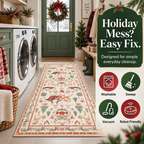 🎄Christmas Washable Runner Rug | Non-Slip Holiday Hallway & Kitchen Mat