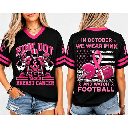 Pink Ribbon Breast Cancer Support Game Day Jersey