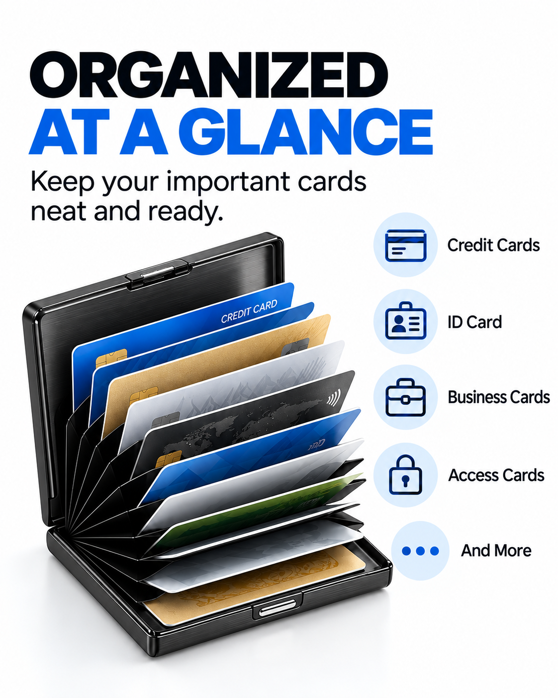 💳 RFID Blocking Leather & Metal Card Case - Slim Business & Credit Card Holder