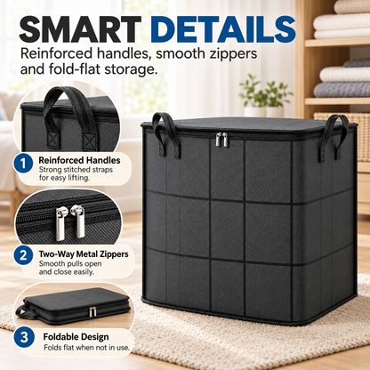 220L Foldable Storage Bag – Extra Large Organizer for Clothes, Blankets & Bedding