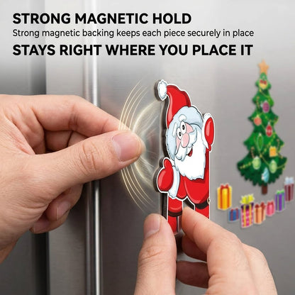 Christmas Magnetic Fridge Decorations Set – Reusable Holiday Magnets for Refrigerator & Metal Surfaces