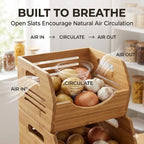 3-Tier Bamboo Potato &amp; Onion Storage Bin